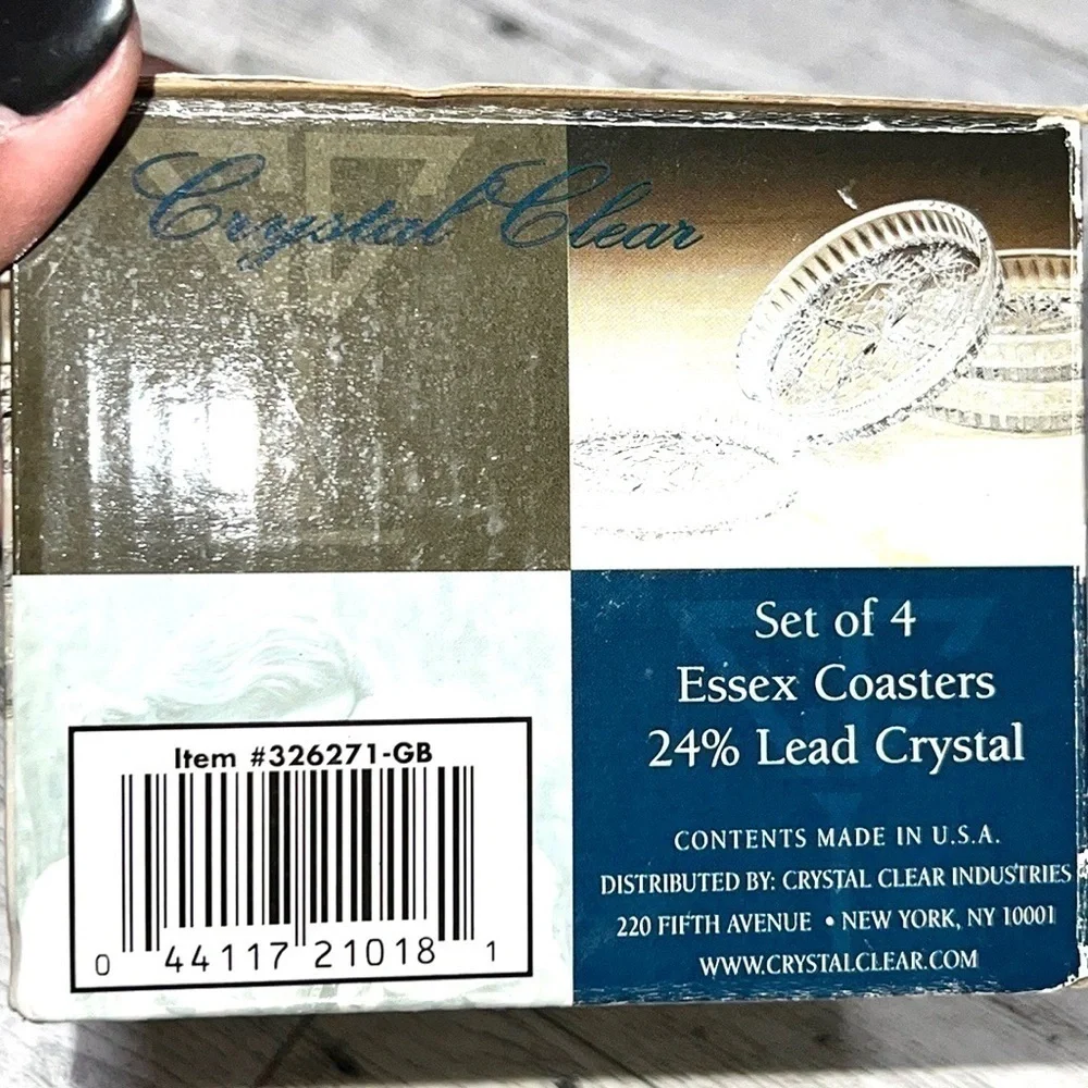 Vintage Essex Lead Crystal Coaster Set of 3